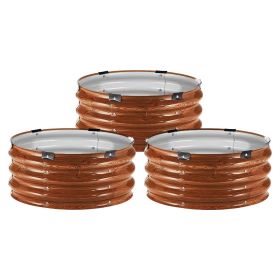VEVOR 3 Pcs 2x2x1ft Galvanized Raised Garden Bed Kit, Outdoor Metal Round Raised Beds For Gardening Vegetables