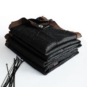 6ft*8.5ft Heavyweight black sunshade net with snap-on design for sun protection, windproofing, and patio/balcony shading.