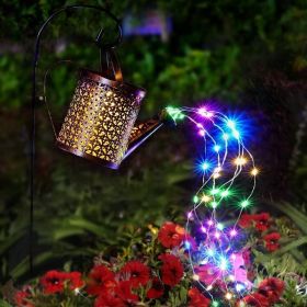 Solar-Powered Copper Watering Can Lanterns – Set of 2 Hanging Garden Lights for Patio & Yard Décor (Option: 1Pcs)