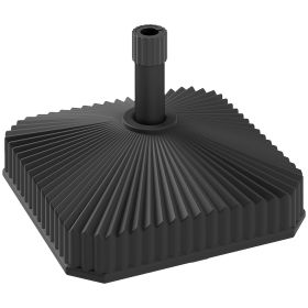 Square Patio Umbrella Base Holder, Heavy Duty Outdoor Umbrella Stand Base, Filled Up To 42lbs With Stand Or 33lbs With Water For Garden, Poolside (Color: Black)