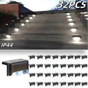 SolarGlow Outdoor LED Light Set – 16/32PCS for Garden, Fence & Pathway (Color: 32PCS-baise-1)