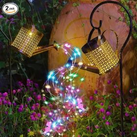 Solar-Powered Copper Watering Can Lanterns – Set of 2 Hanging Garden Lights for Patio & Yard Décor (Option: 2Pcs)